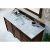 James Martin Vanities Brittany 60in Single Vanity, Burnished Mahogany w/ 3 CM Carrara Marble Top 650-V60S-BNM-3CAR